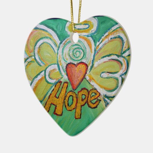 Hope Angel Word Art Gift Holiday Ornament (Links)