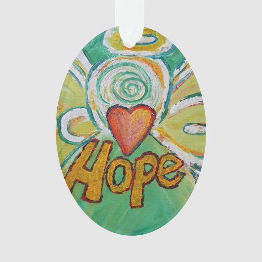 Hope Angel Word Art Gift Holiday Ornament (voorkant)