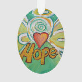 Hope Angel Word Art Gift Holiday Ornament (achterkant)