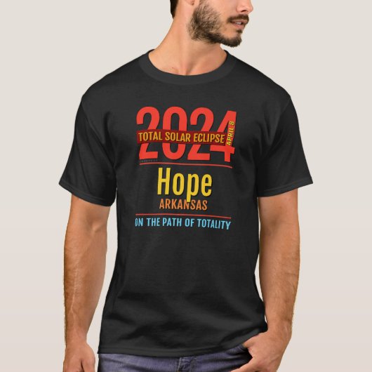 Hope Arkansas AR Total Solar Eclipse 2024 4 T-shirt (Voorkant)