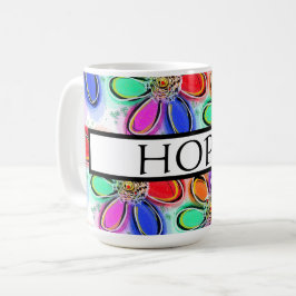 Hope Artsy Waterverf Flowers Pattern Koffiemok