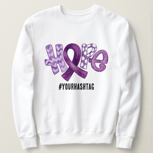 Hope Awareness Ribbon Personalized Hashtag Trui (Design voorkant)