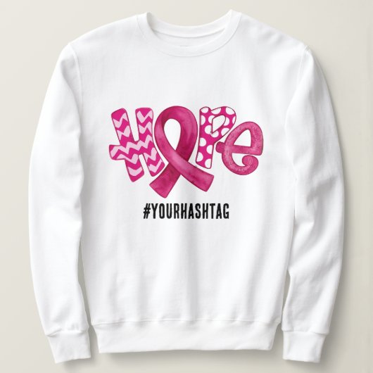 Hope Awareness Ribbon Personalized Hashtag Trui (Design voorkant)