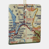 Hope BC Viintage Map Keramisch Ornament (Rechts)