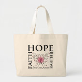 Hope Believe Faith - Breast Cancer Grote Tote Bag (Voorkant)