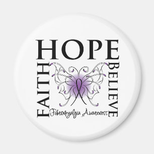 Hope Believe Faith - Fibromyalgia Magneet