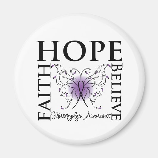 Hope Believe Faith - Fibromyalgia Magneet (Voorkant)