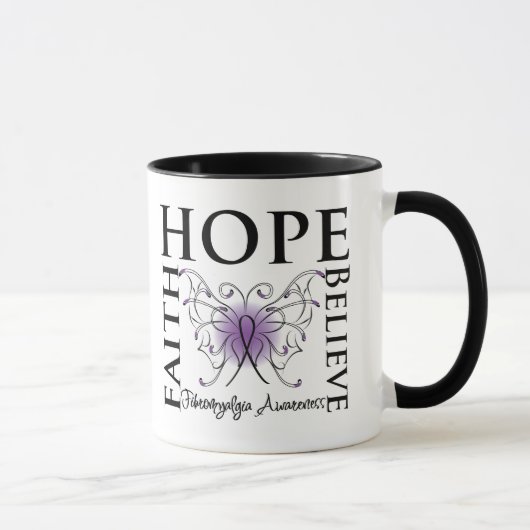 Hope Believe Faith - Fibromyalgia Mok (Rechts)