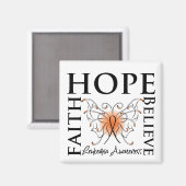 Hope Believe Faith - Leukemie Magneet (Voorkant / Achterkant)