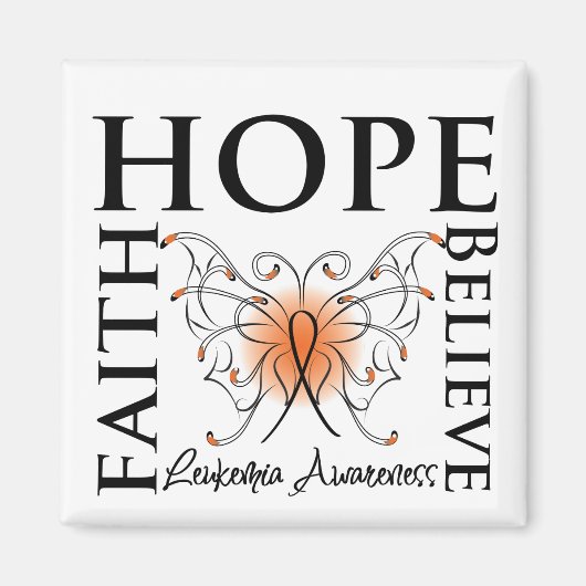 Hope Believe Faith - Leukemie Magneet (Voorkant)