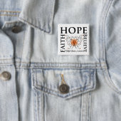 Hope Believe Faith - Multiple Sclerosis Vierkante Button 5,1 Cm (In situ)