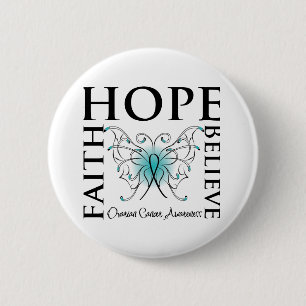 Hope Believe Faith - Ovarian Cancer Ronde Button 5,7 Cm