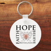 Hope Believe Faith - Uteriene Cancer Sleutelhanger (Voorkant)