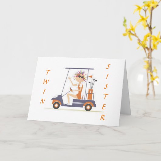 HOPE BIRTHDAY IS "UP TO PAR" TWIN SISTER KAART (Gele Bloem)