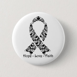Hope Black Awareness Ribbon Ronde Button 5,7 Cm