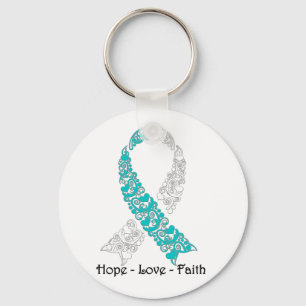 Hope Blauwgroen en White Hope Love Faith Sleutelhanger