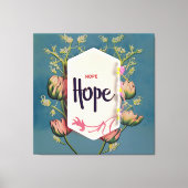 Hope Blooms - Elegant Floral Typography  Canvas Afdruk (Voorkant)