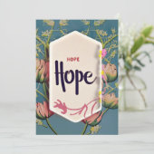 Hope Blooms - Elegant Floral Typography  Kaart (Staand voorkant)