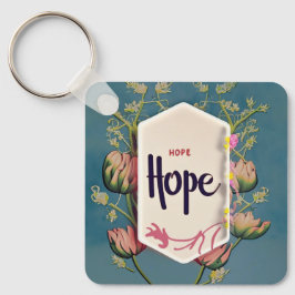 Hope Blooms - Elegant Floral Typography Sleutelhanger