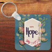 Hope Blooms - Elegant Floral Typography  Sleutelhanger (Voorkant)