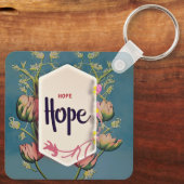 Hope Blooms - Elegant Floral Typography  Sleutelhanger (Achterkant)
