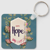 Hope Blooms - Elegant Floral Typography  Sleutelhanger (Achterkant)