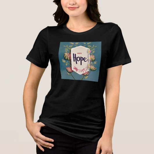 Hope Blooms - Elegant Floral Typography  Tri-Blend Shirt (Voorkant)