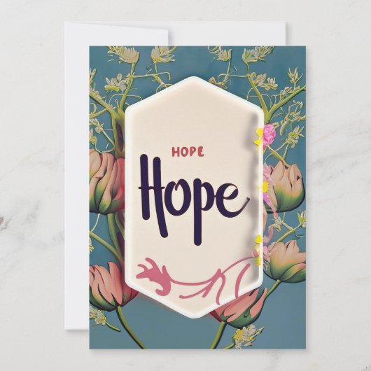 Hope Blooms - Elegante Bloemtypografie Kaart (Voorkant)