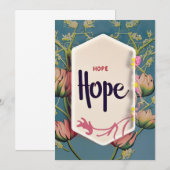 Hope Blooms - Elegante Bloemtypografie Kaart (Voorkant / Achterkant)