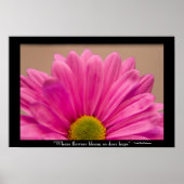 Hope Blooms Pink Gerber Daisy Poster (Voorkant)