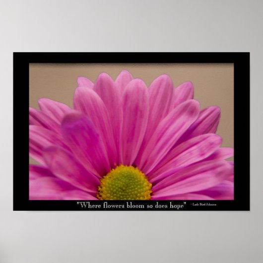 Hope Blooms Pink Gerber Daisy Poster (Voorkant)