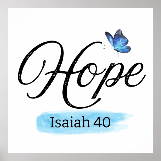 Hope Blue Butterfly Poster (Voorkant)