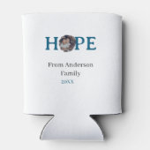 Hope blue holidays bold letter kids photo name yea blikjeskoeler (Achterkant)