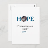 Hope blue holidays bold letter kids photo name yea briefkaart (Voorkant / Achterkant)