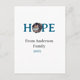 Hope blue holidays bold letter kids photo name yea briefkaart