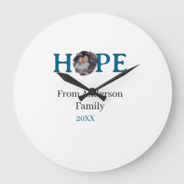 Hope blue holidays bold letter kids photo name yea grote klok