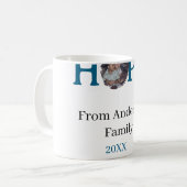 Hope blue holidays bold letter kids photo name yea koffiemok (Voorkant links)