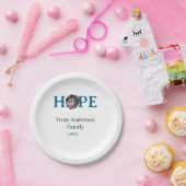 Hope blue holidays bold letter kids photo name yea papieren bordje (Feest)