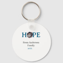 Hope blue holidays bold letter kids photo name yea sleutelhanger