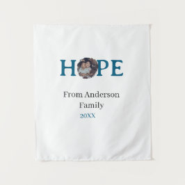 Hope blue holidays bold letter kids photo name yea wandkleed