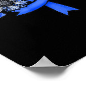 Hope Blue Ribbon Suower Colorectale Darmkanker Poster (Hoek)