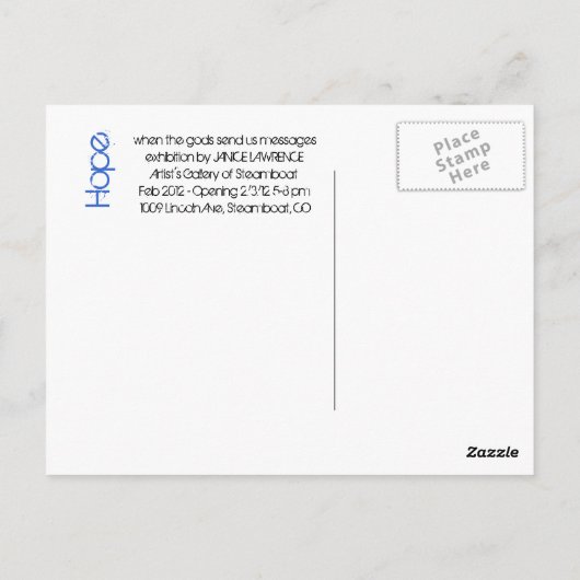 Hope, boodschap van Zeus Briefkaart (Achterkant)