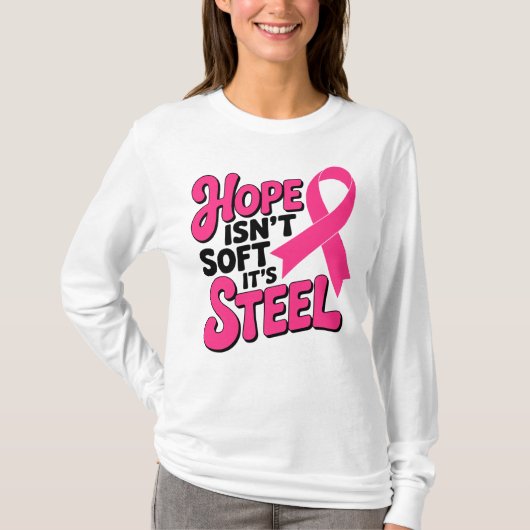 HOPE Borstkanker Bewustzijn Roze Ribbon Fighter T-shirt (Voorkant)