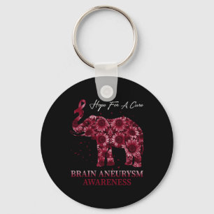Hope Brain Aneurysm Awareness Burgundy Ribbon Sleutelhanger