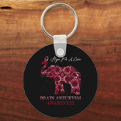 Hope Brain Aneurysm Awareness Burgundy Ribbon Sleutelhanger (Voorkant)