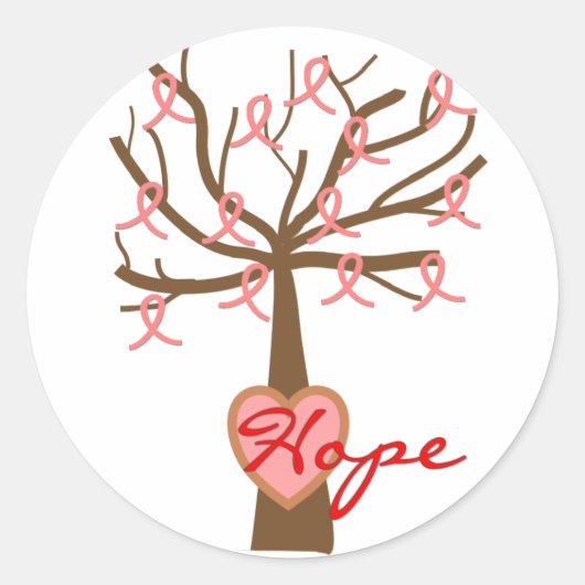 "Hope", Breast Cancer Awareness Gifts Ronde Sticker (Voorkant)
