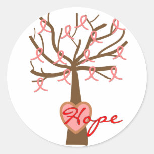 "Hope", Breast Cancer Awareness Gifts Ronde Sticker