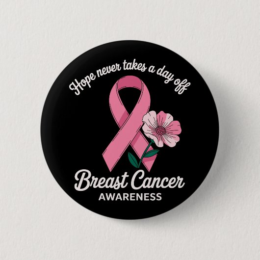 Hope Breast Cancer Awareness Support Ronde Button 5,7 Cm (Voorkant)