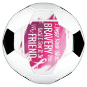 Hope Breast Cancer, roze lint op hart Voetbal (Gedraaid)