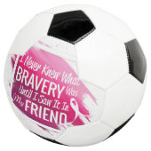 Hope Breast Cancer, roze lint op hart Voetbal (Drie kwart)